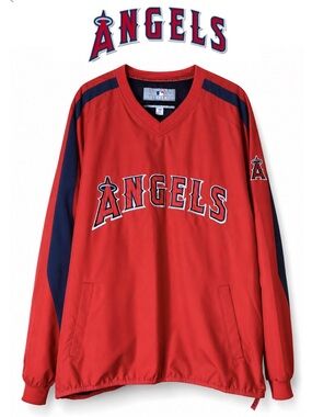 Mens MLB Los Angeles Anaheim Angeles Baseball Jacket Pullover Windbreaker XXL‎